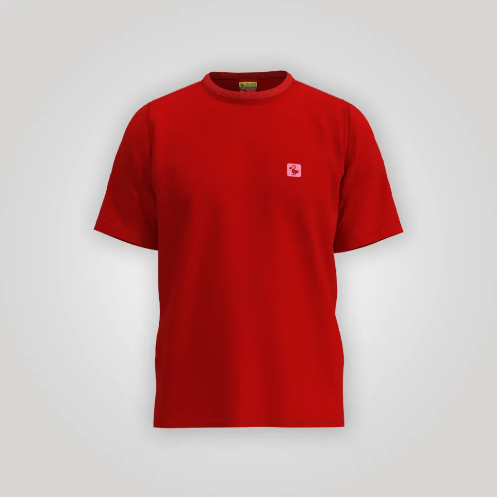 Dodis Plain Tshirt (Chest Logo) (S (36), Red)